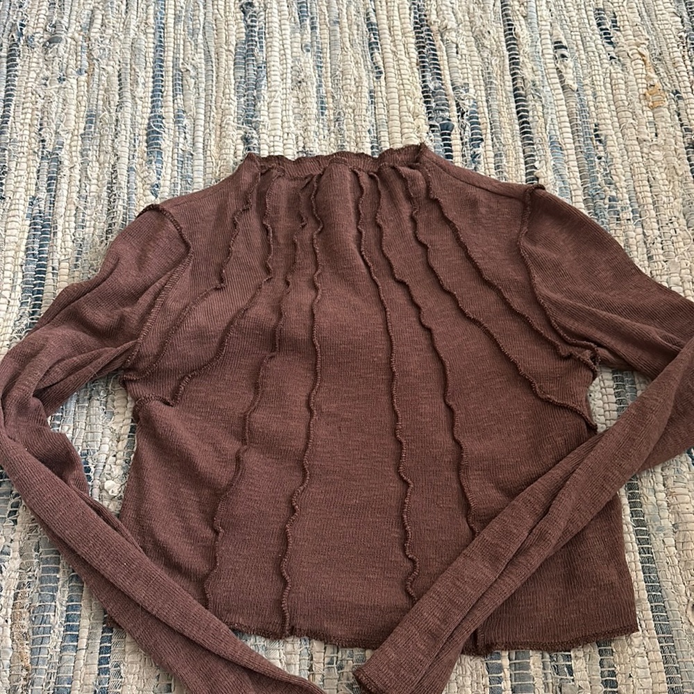 high neck long sleeve top